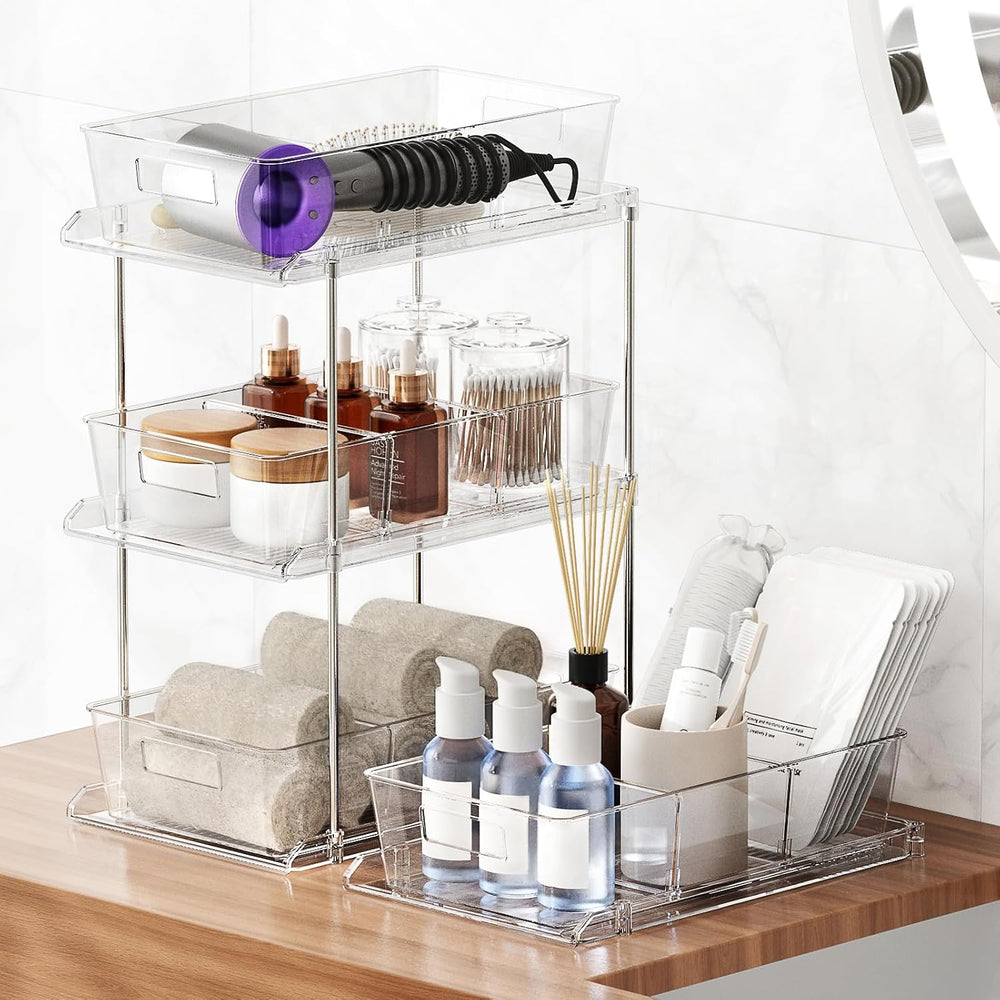 Fabspace Bathroom Under Sink Organizers and Storage, 2 Tier, 2 Packs