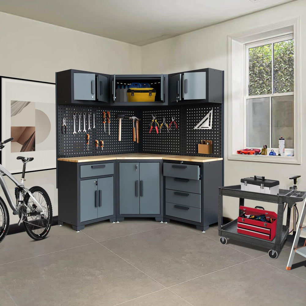Corner Workshop Set - Garage Cabinets and Storage System