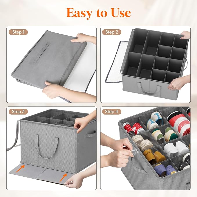 Lifewit Shoe Storage Organizer for Closet Fits 12-16 Pairs, Fabric Large Shoe...
