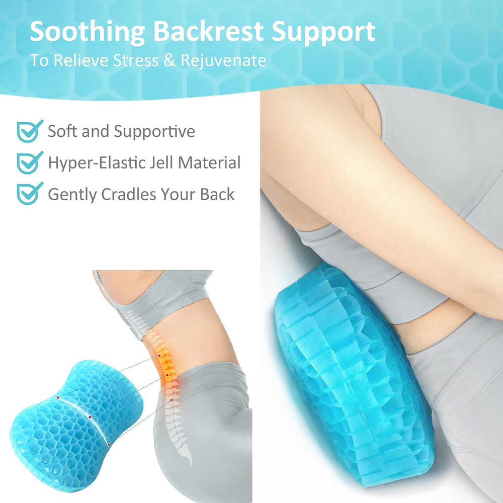 Sunlit Bath Jello Gel Bath Pillows, Lumbar Pillow for Bathtub, Back Support P...