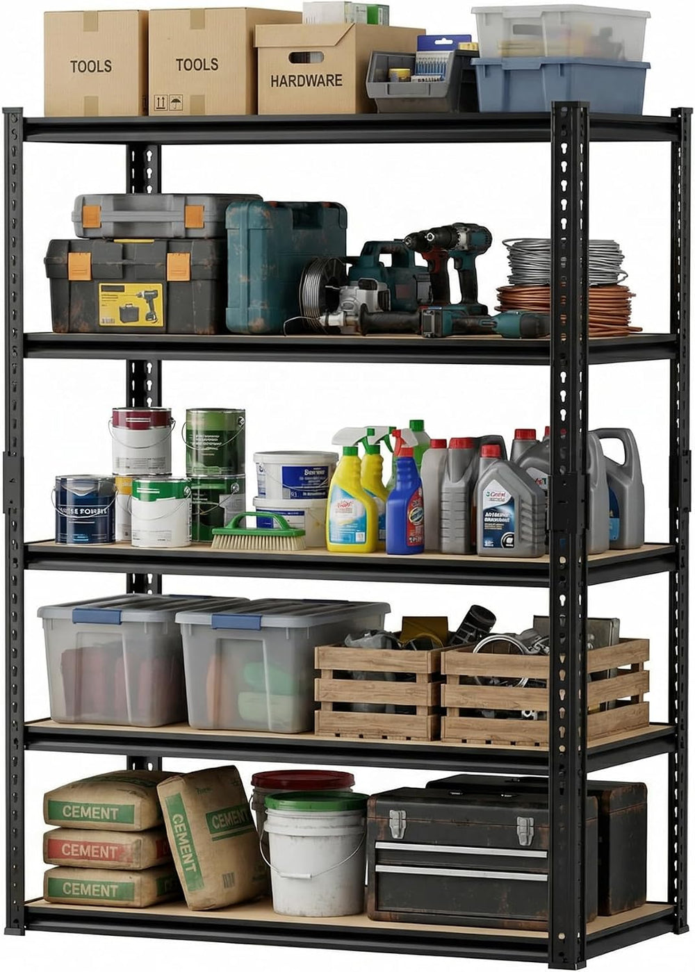 Durstruct Storage Shelves 5 Tier Adjustable Garage Shelving 2400LBS