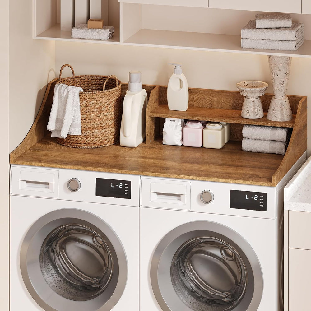 Washer and Dryer Countertop, 54'' Laundry Shelf Organizer Wood Dryer ...