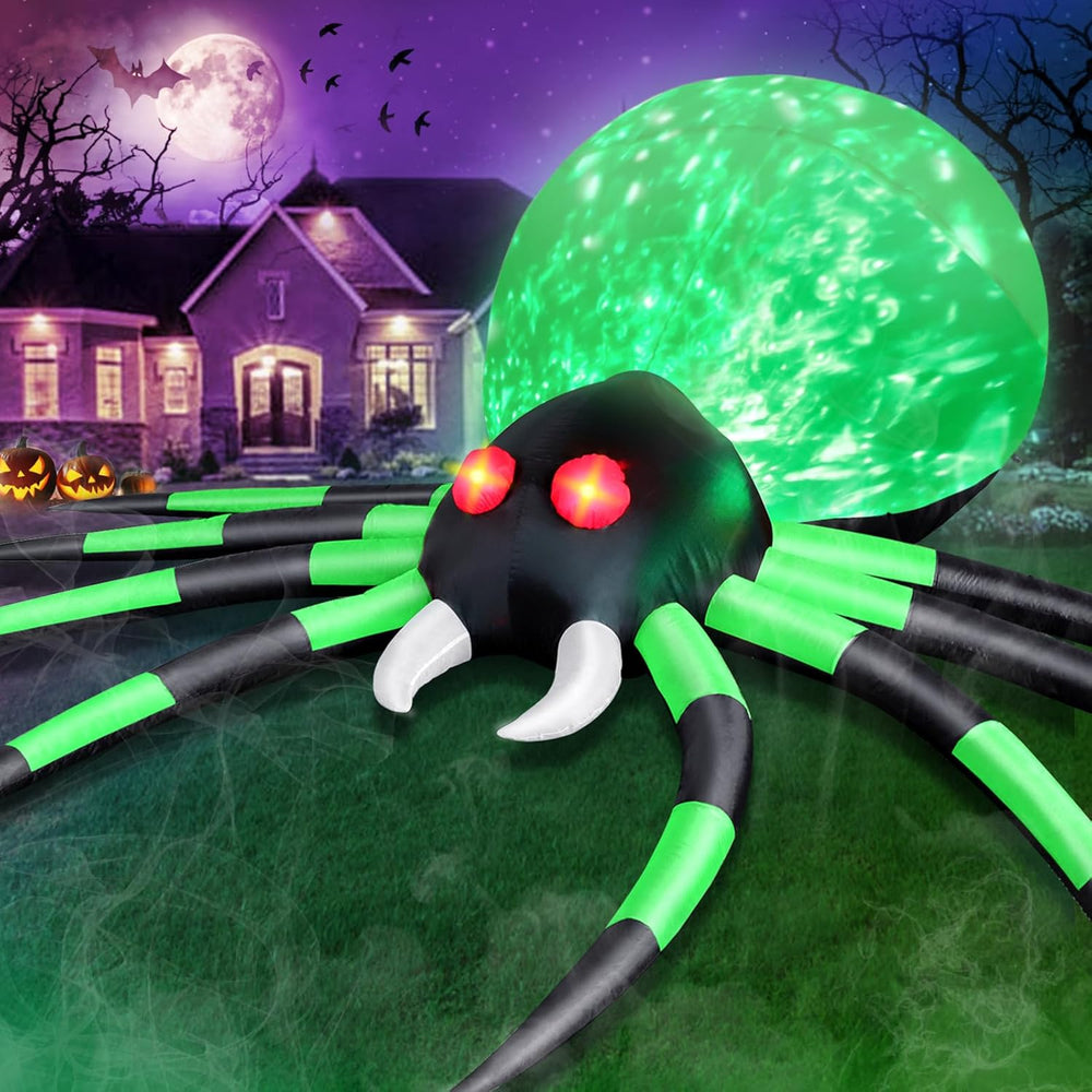 12 FT Halloween Inflatables Spider Outdoor Decorations, Giant Blow Up Spider ...