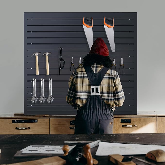 NeatiEase Slatwall Panel Wall Storage Systems, 4 x 4ft Slat Wall Paneling