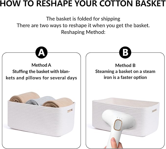 Large Storage Baskets for Shelves, Closet Organizers Bins for Clothes Blanket...