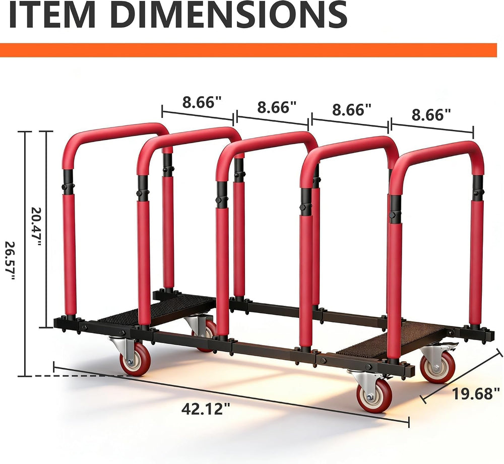 YOHKOH Jeep Door Storage Rack, Movable Stand with Lockable 4" Casters