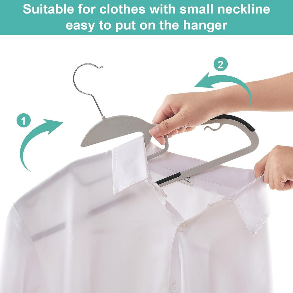 VECELO 50 Pack Coat Hangers, Premium Quality Plastic Suit Clothes Hanger, Non...