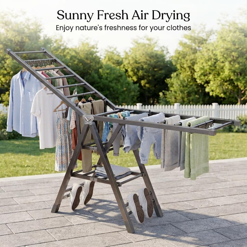 Heavy Duty 71 inches Stainless Steel Drying Rack - Height-Adjustable Gullwing...