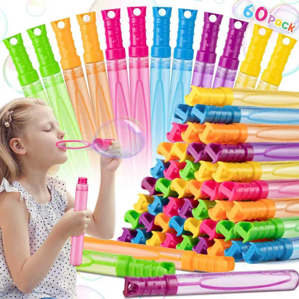 60 Pack Big Bubble Wands Bulk in 6 Colors,Ideal for Easter, Summer, Halloween...