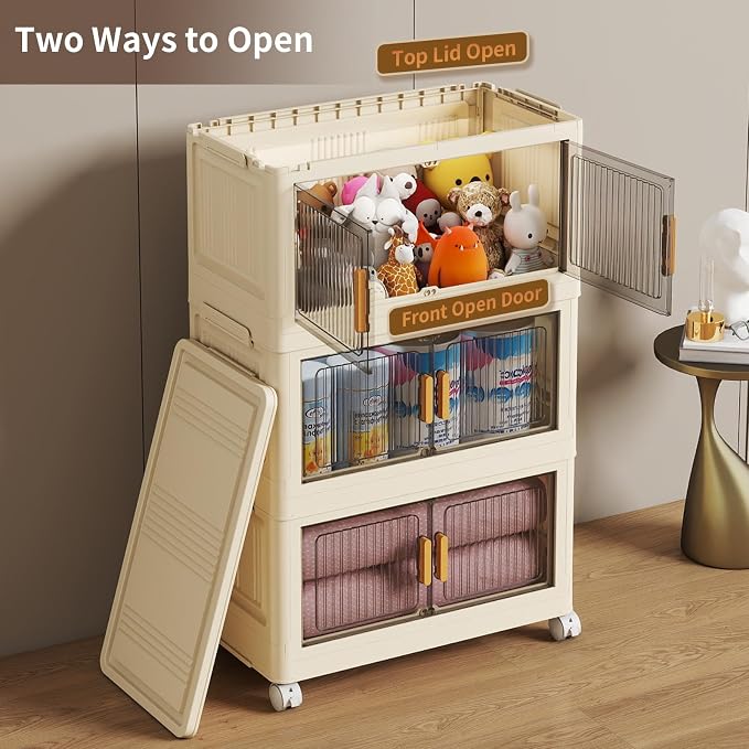 3 Tier Stackable Plastic Storage Bins
