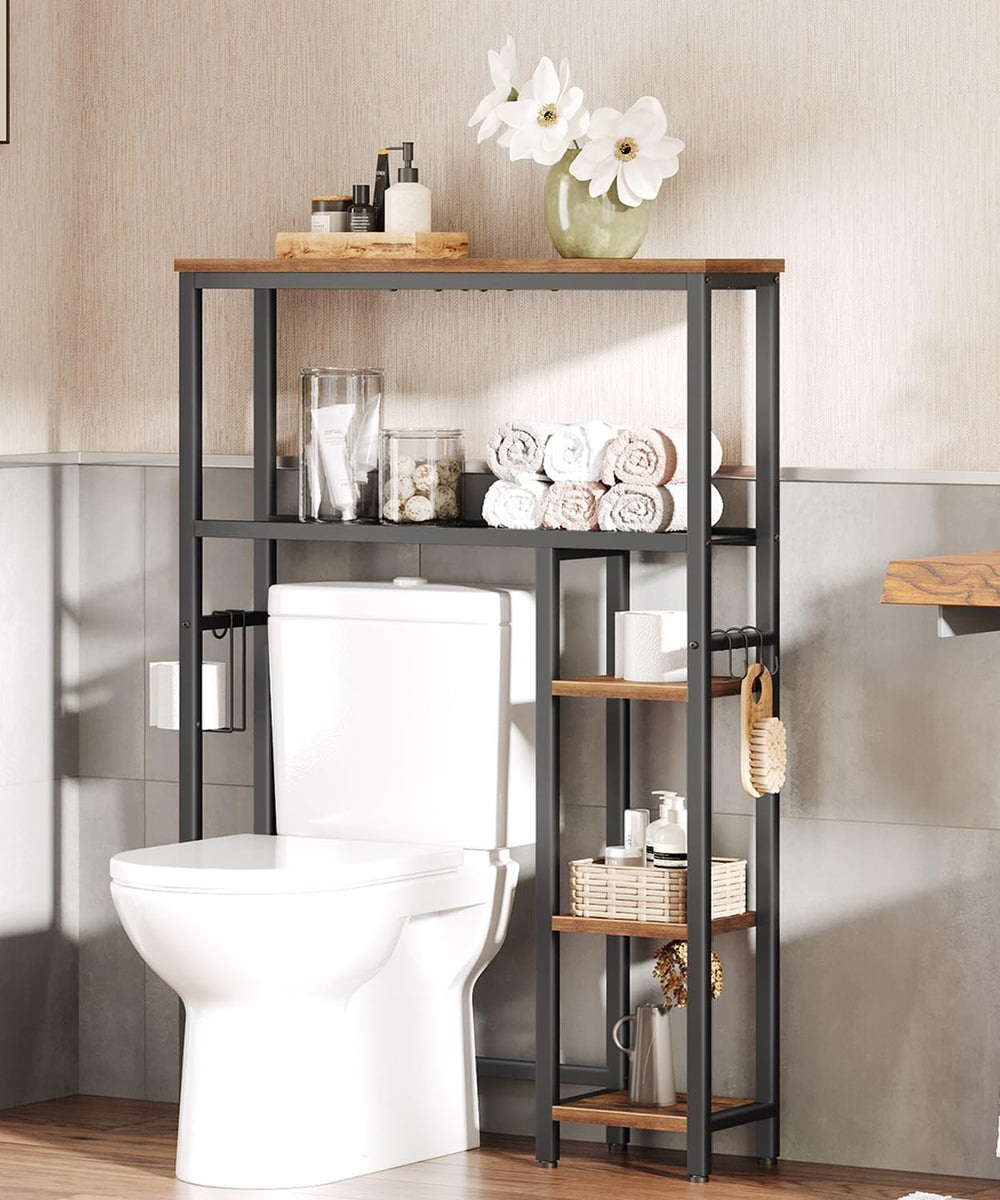 HOOBRO Over The Toilet Storage Cabinet, Freestanding Bathroom Organizer with ...
