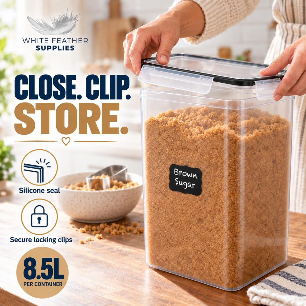 2 PC (8.5L/ 287 Oz) Extra Large Flour Sugar Storage Containers with Lids