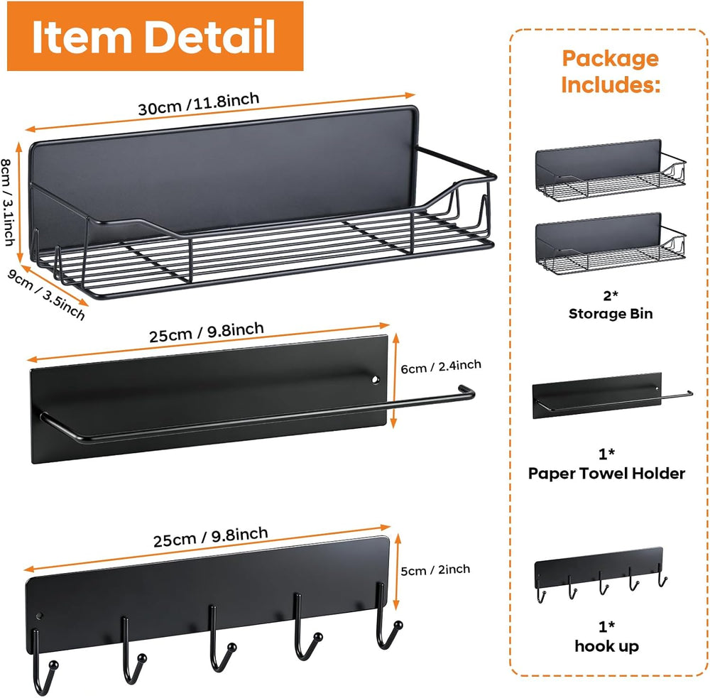 Magnetic Grill Caddy with Bins, BBQ Tool Organizer with Paper Towel Holder