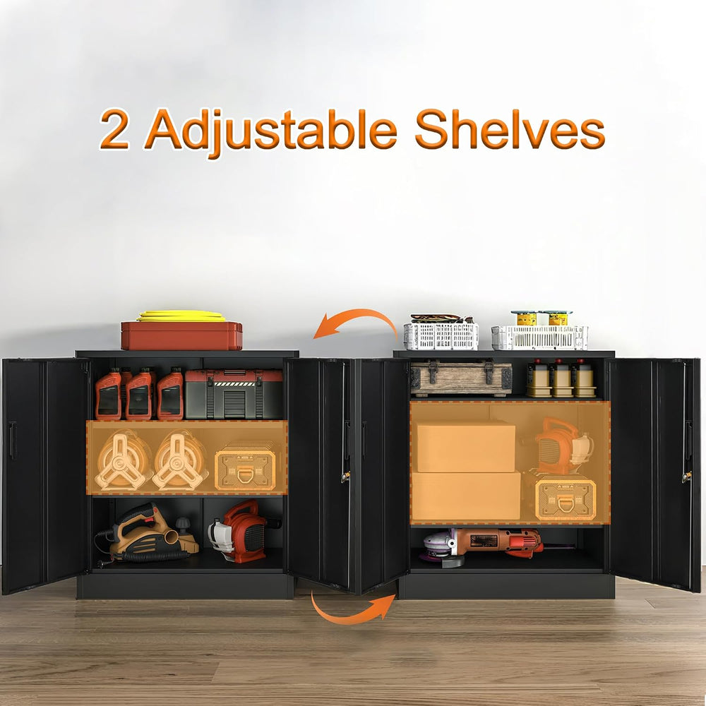 Metal Storage Cabinet, 36" H Locking Storage Cabinet with 2 Adjustable S...