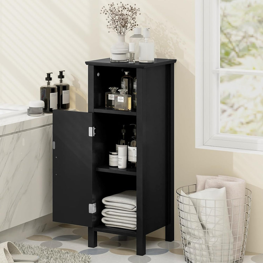 LDAILY LUARANE Wooden Bathroom Floor Storage Cabinet, Side Storage Organizer ...