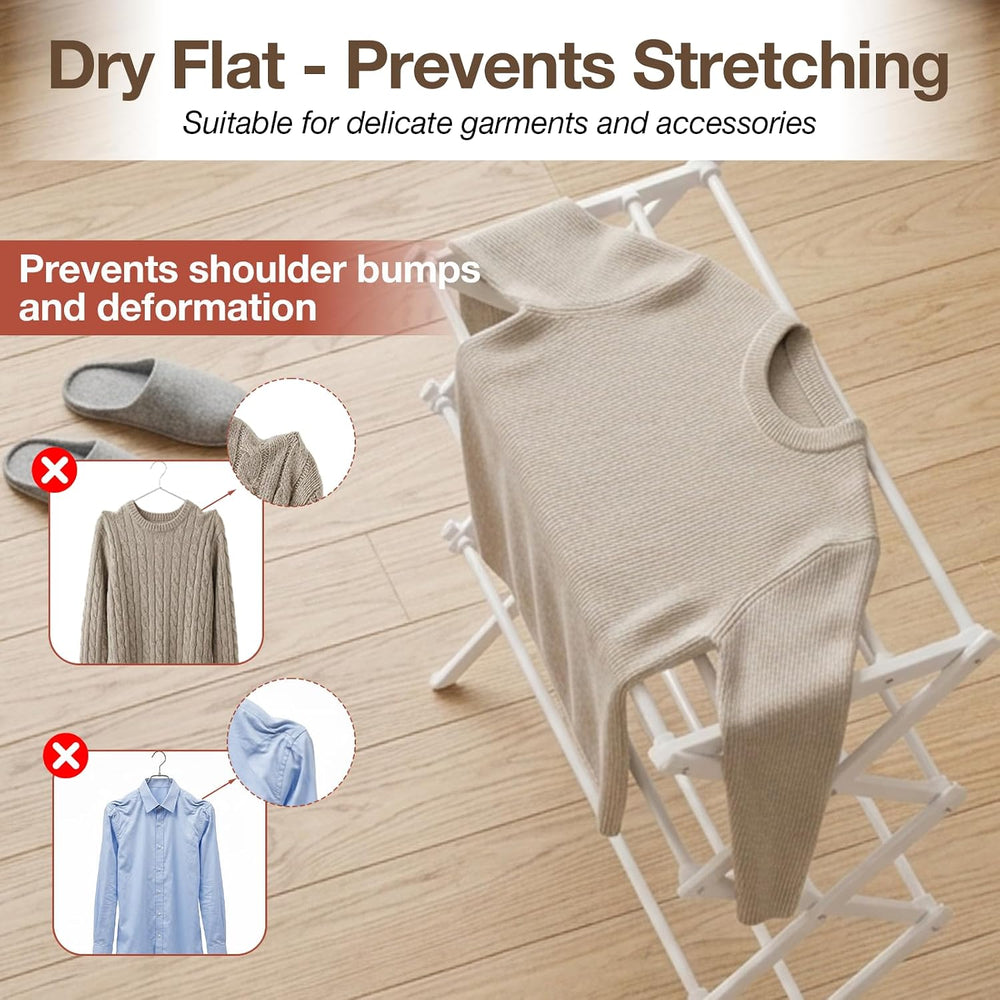 Foldable Clothes Drying Rack Heavy Duty Easy Install, White