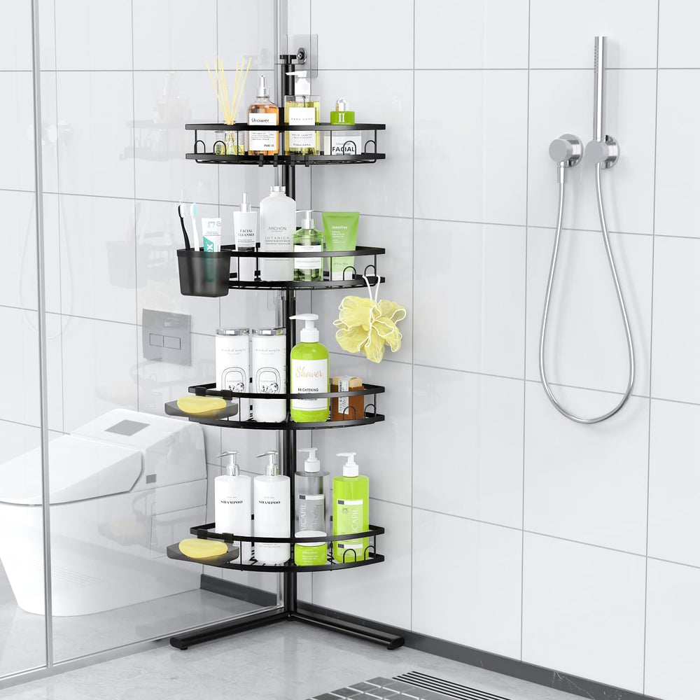 Standing Shower Caddy Corner - Rustproof Bathroom Shower Stand Shelf