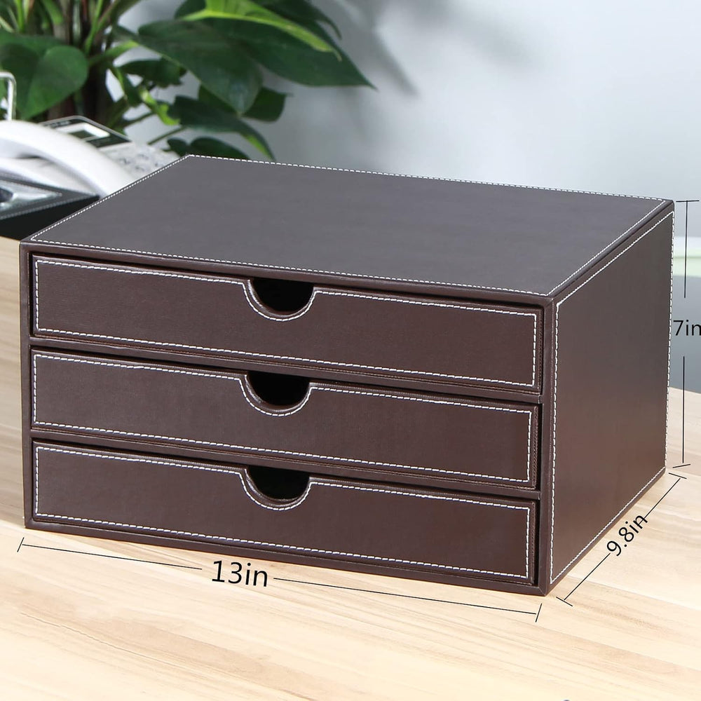 Stackable 3-Drawer Desk Organizer, Executive Office Supplies Desktop Filing A...