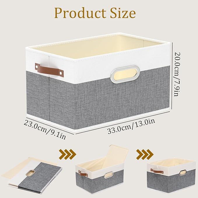 Yawinhe Fabric Storage Baskets, Foldable Closet Organizer (6-Pack)