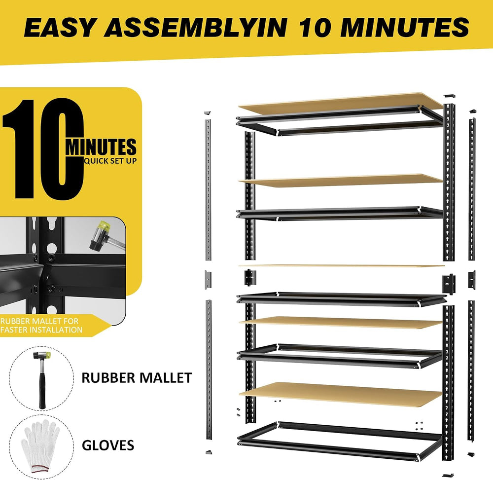 Heavy Duty Storage Shelving Unit, 5-Tier Adjustable Garage Shelves, 2025 lbs ...