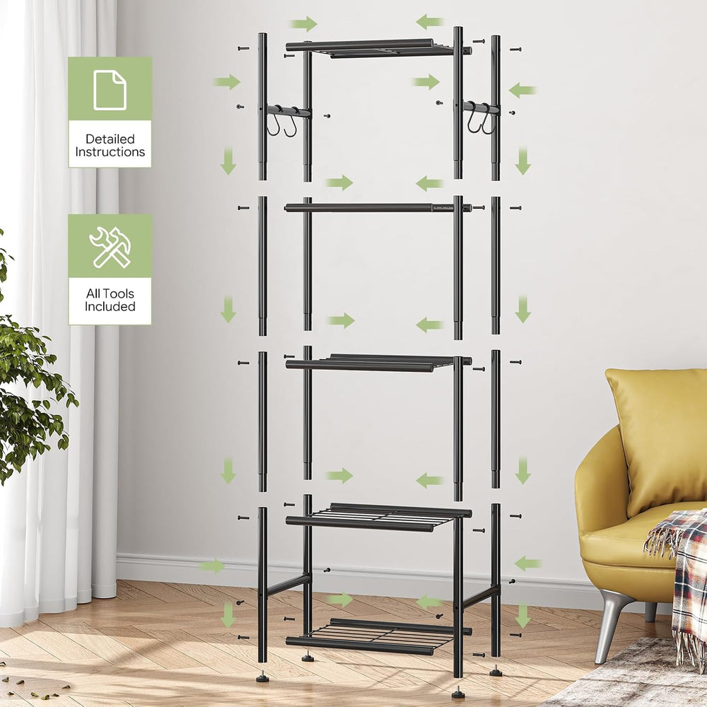 Simple Trending Storage Shelves, 5 Tier Large Capacity Shelf Organizer
