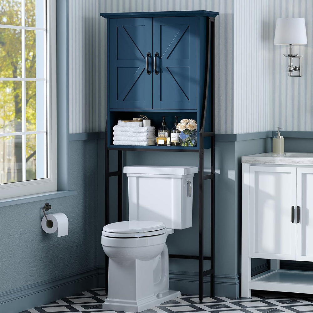 Over The Toilet Storage Cabinet, Over Toilet Bathroom Organizer with Doors Ab...