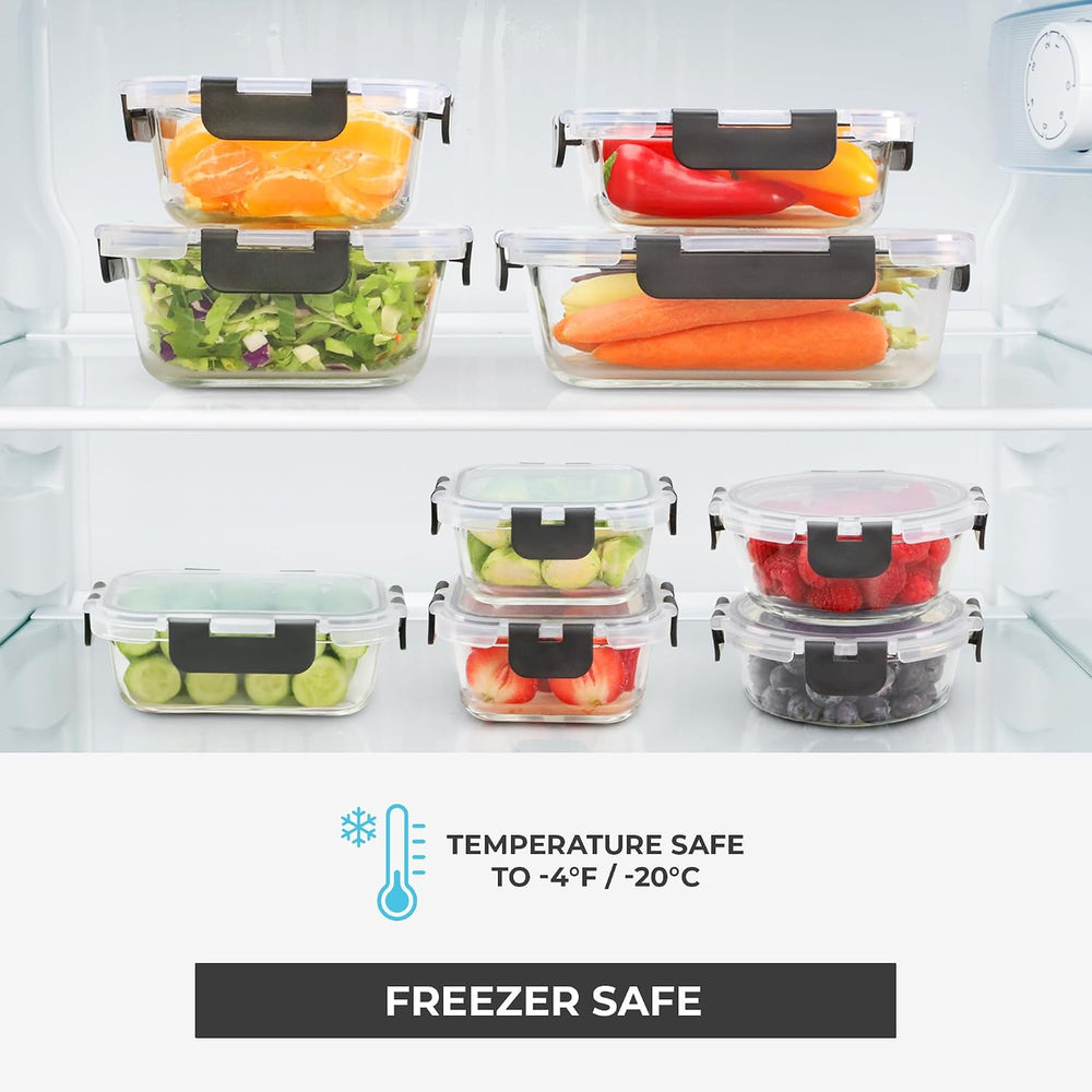 Freshware Glass Storage Containers with Lids, 24 Pieces, 12 Containers with 1...
