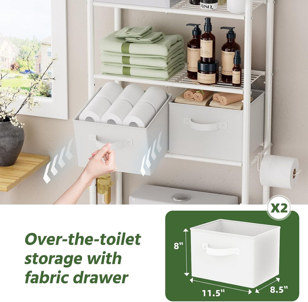 Simple Trending Over The Toilet Storage Rack with Drawers, Metal 3 Tier Bathr...