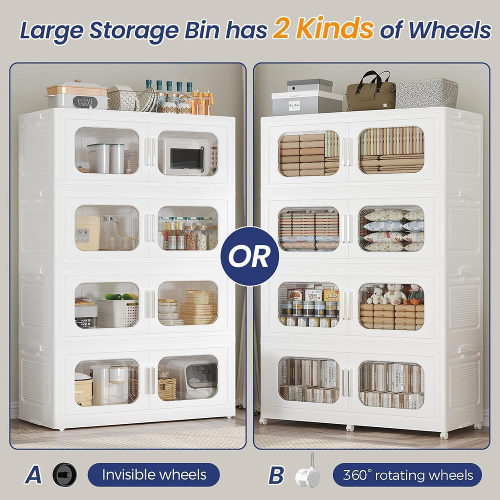 150GAL Extra Large Storage Bins with Lid, 600QT Storage Bins with Wheels, Fol...