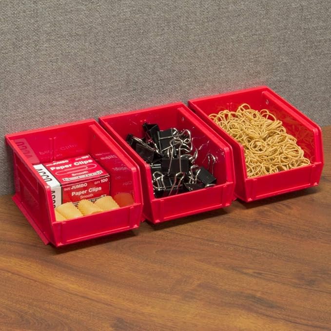Akro-Mils 30210 AkroBins Plastic Storage Bins, Space-Saving Stackable Bins (2...