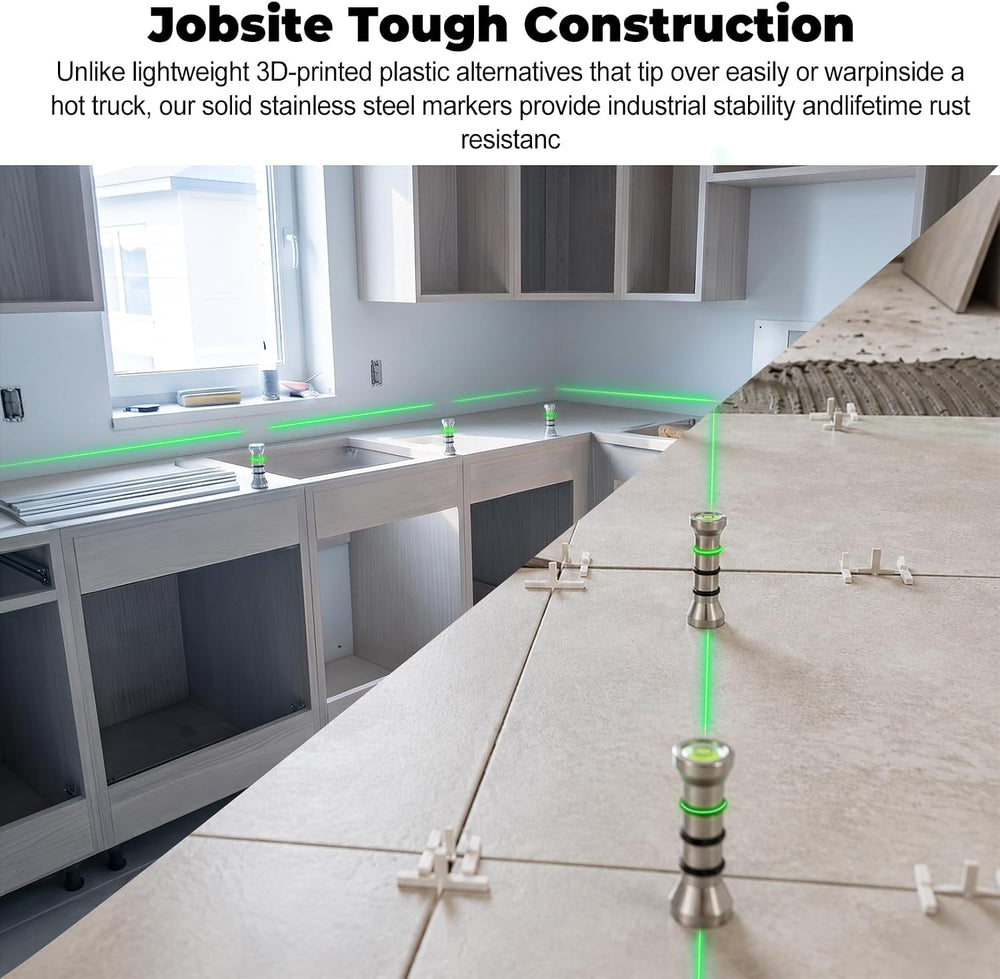 Laser Level Markers Pins Install Cabinets and Countertops Perfectly