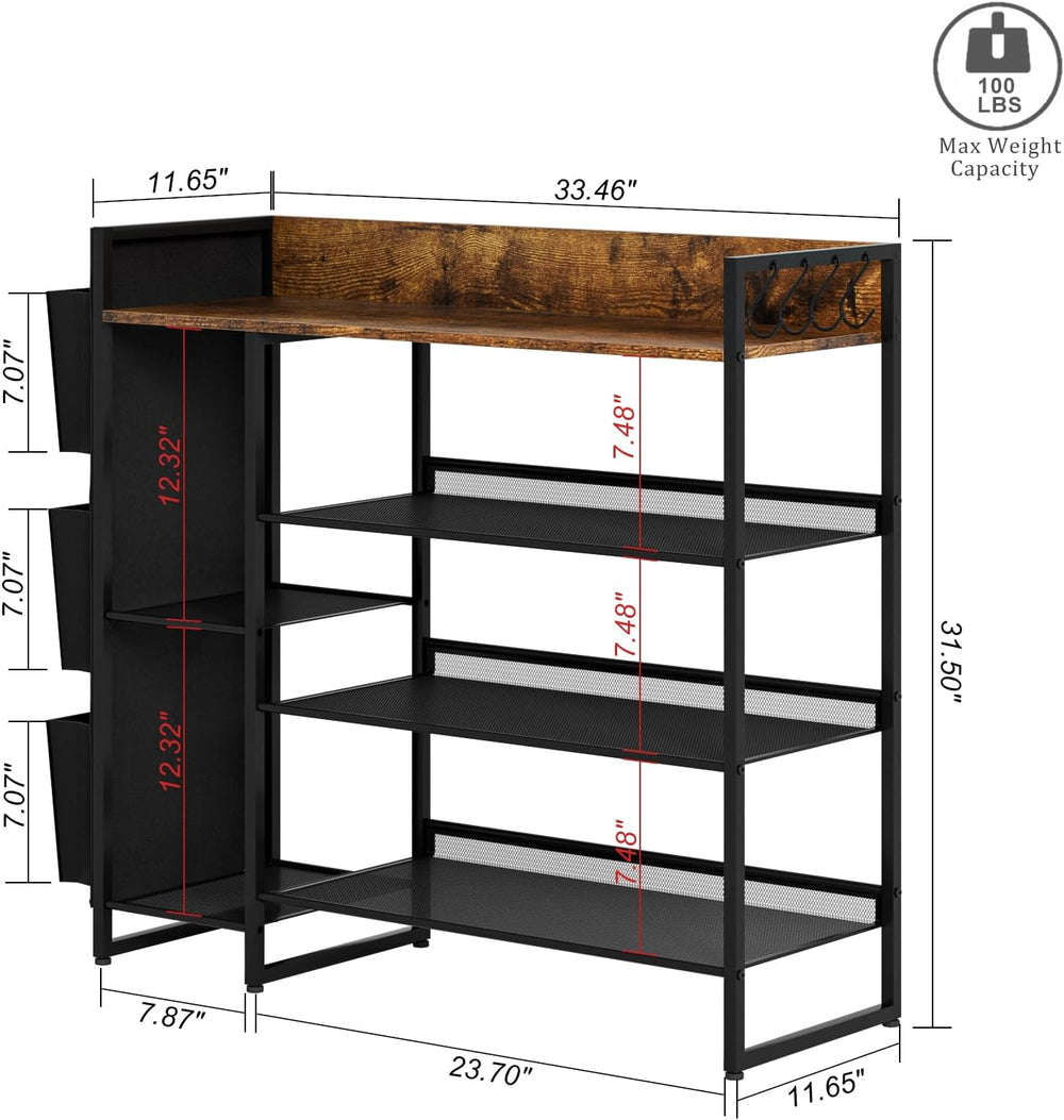 Shoe Racks Bench,Shoe Organizer with Bench for Closet- Free Standing Boot and...