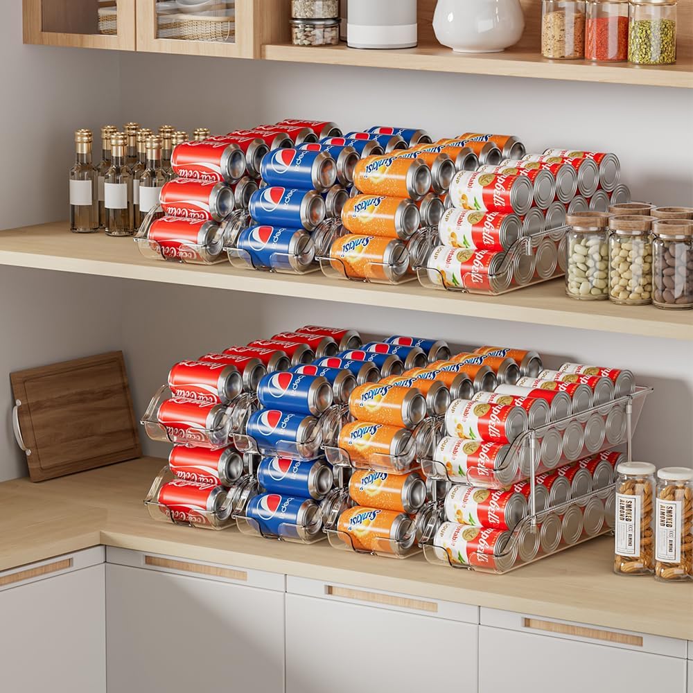 Sotfamily Stackable Soda Can Organizer for Pantry or Fridge, Holds 48 Cans