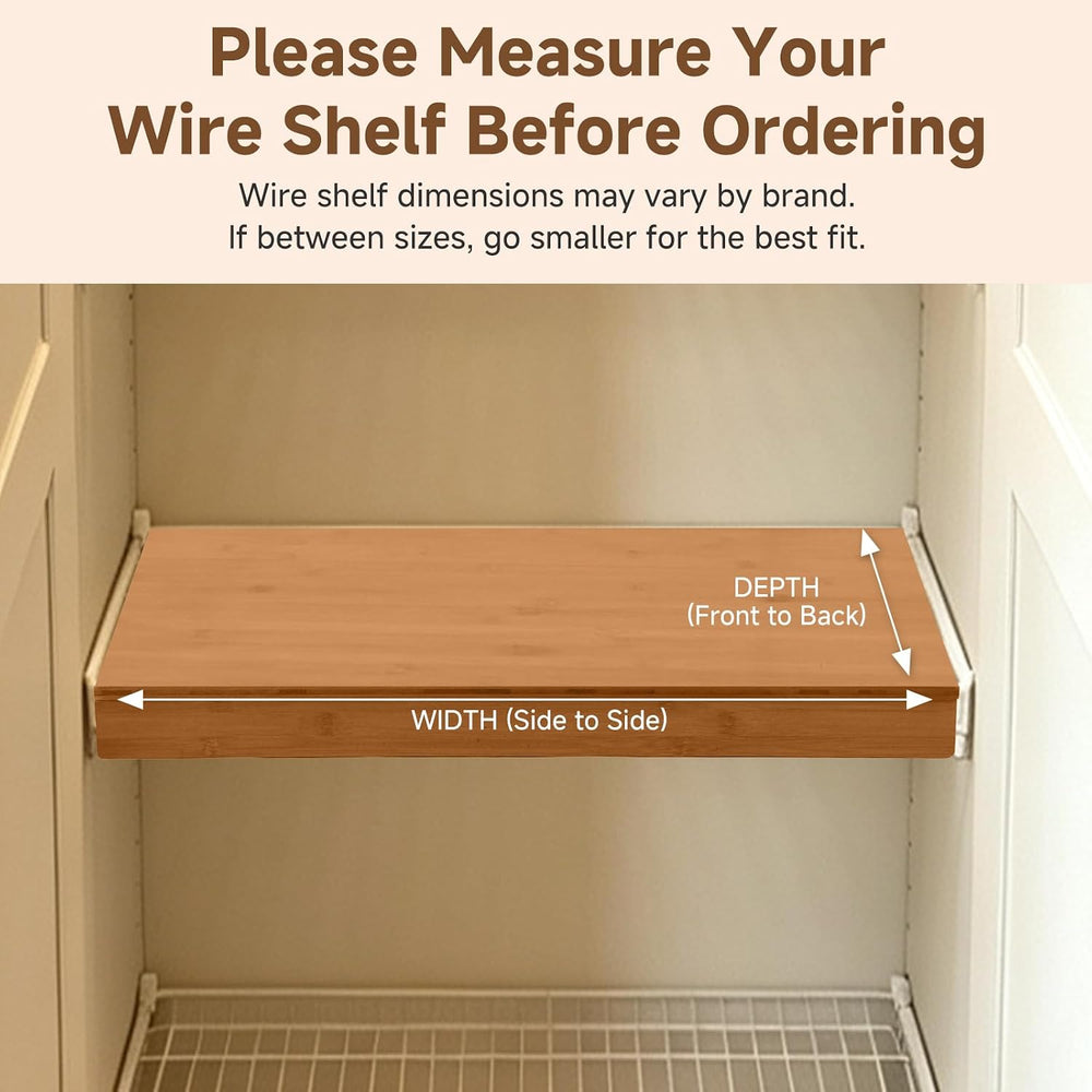 Wire Shelf Covers for Shelves, Bamboo, 5Pcs, 24" W x 16" D