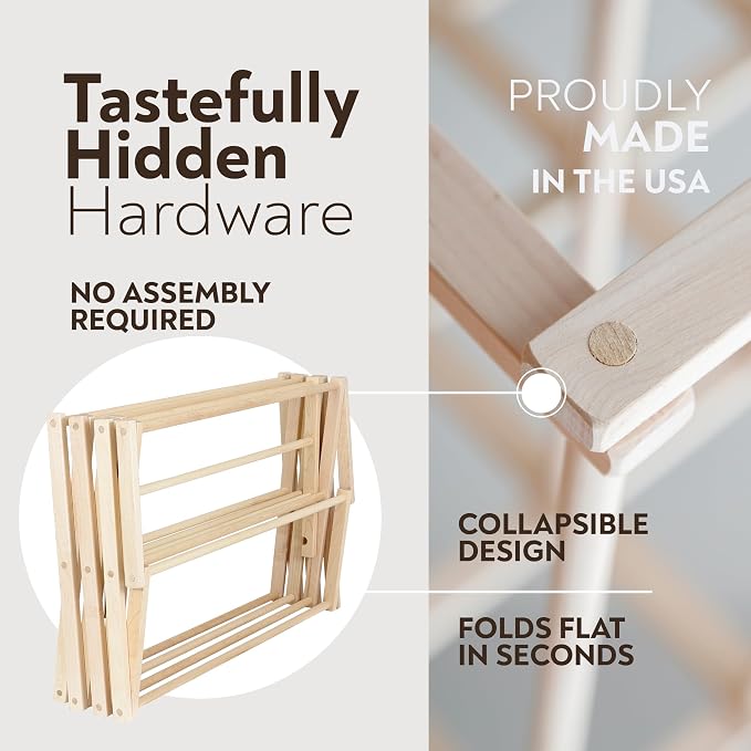Pennsylvania Woodworks Clothes Drying Rack: Solid Maple Hard Wood Laundry Rack
