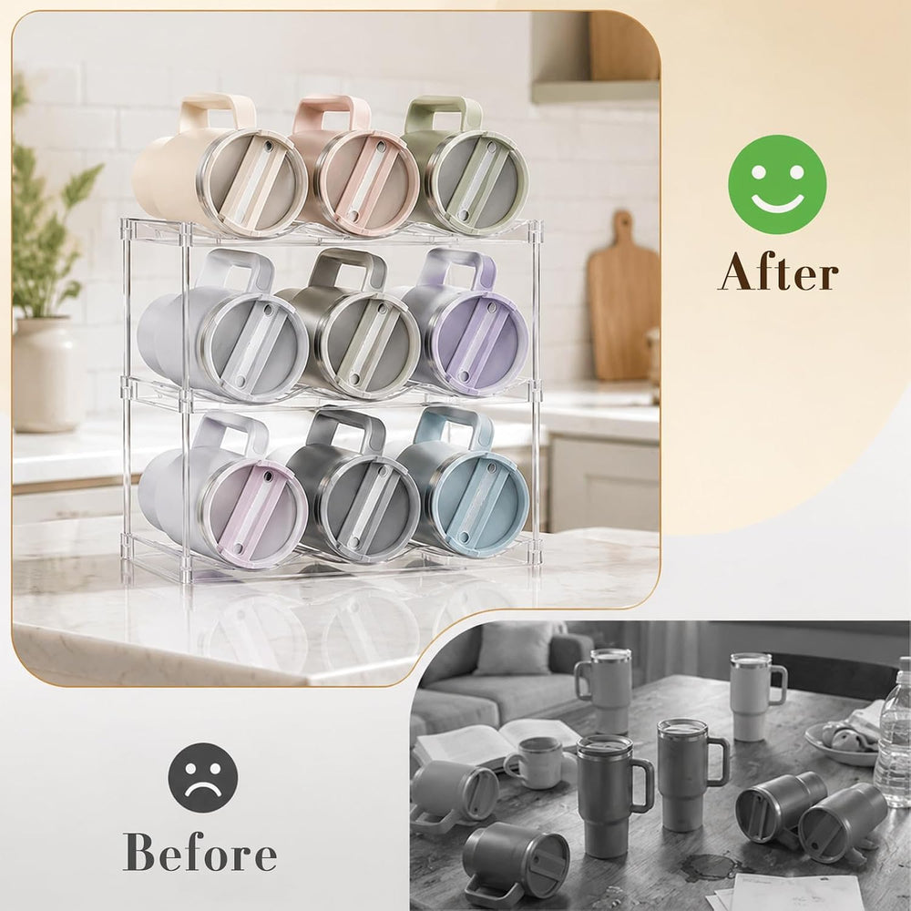 DOITOOL 3-tier Tumbler Organizer Set Water Bottle Organizer