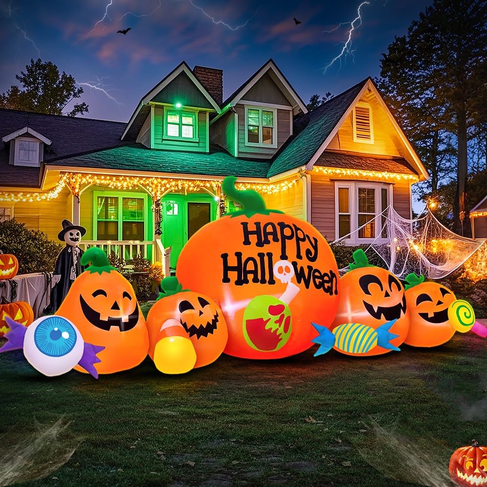 8FT Halloween Inflatable Decorations Outdoor, Halloween Decoration Outdoor In...