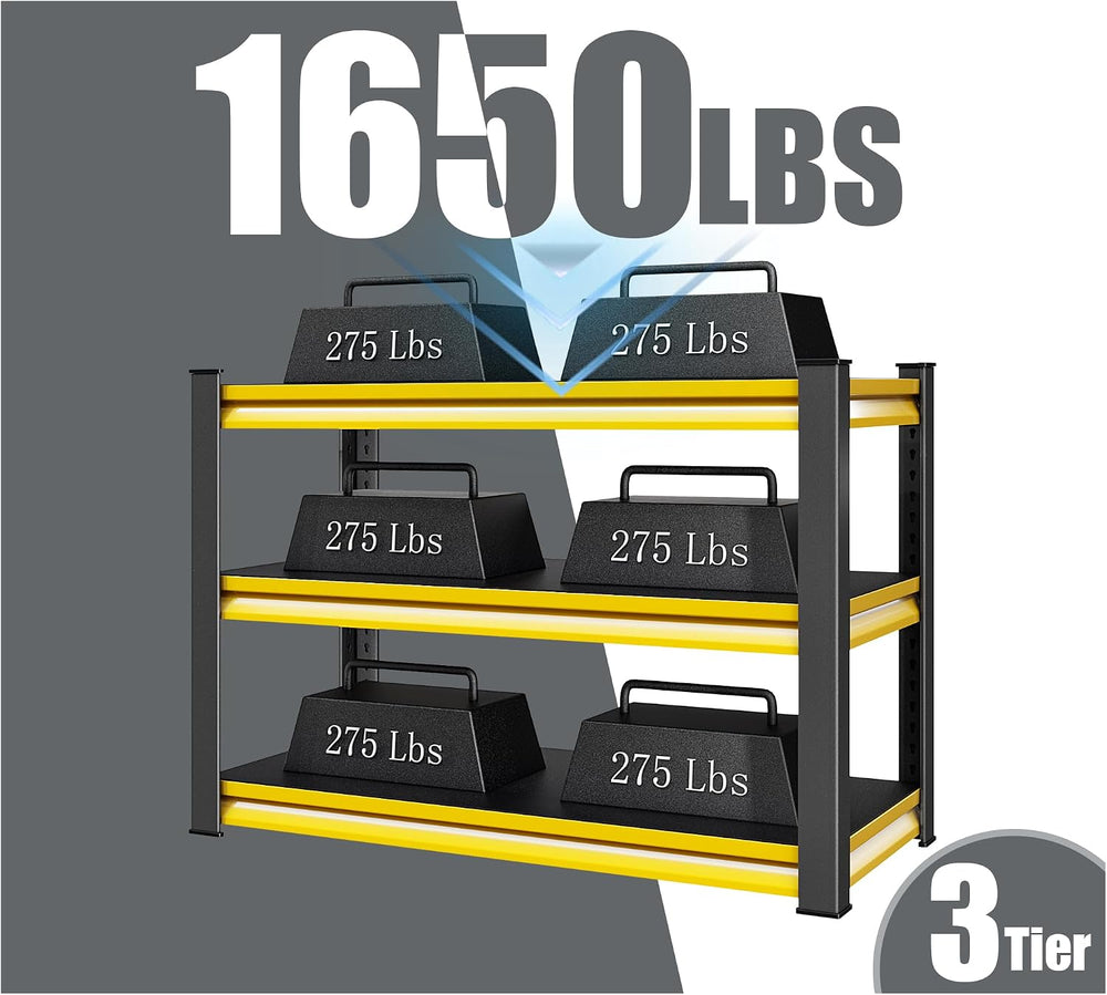 48" W Garage Shelving Heavy Duty, 1650LBS Loads Adjustable Garage Storag...