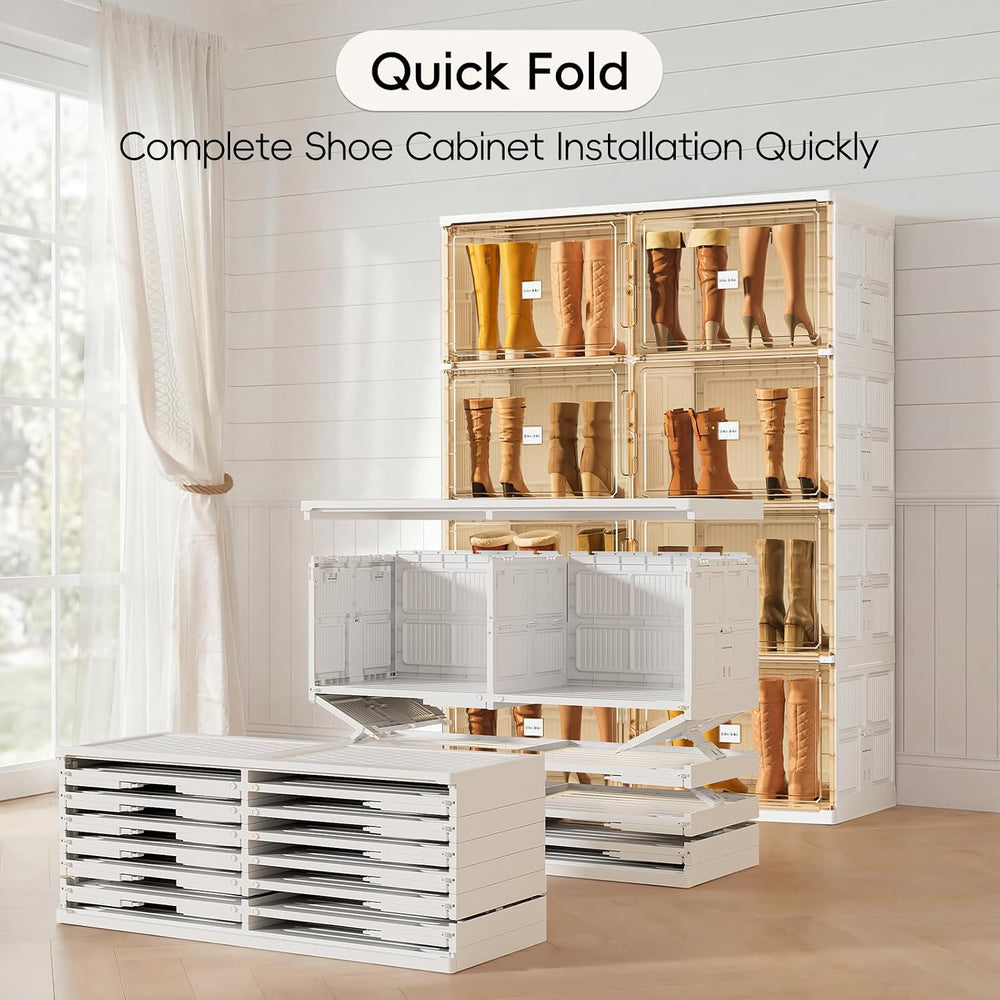 JEKO&JEKO Foldable Boot Storage Cabinet with Magnetic Doors,6-Tier Double...