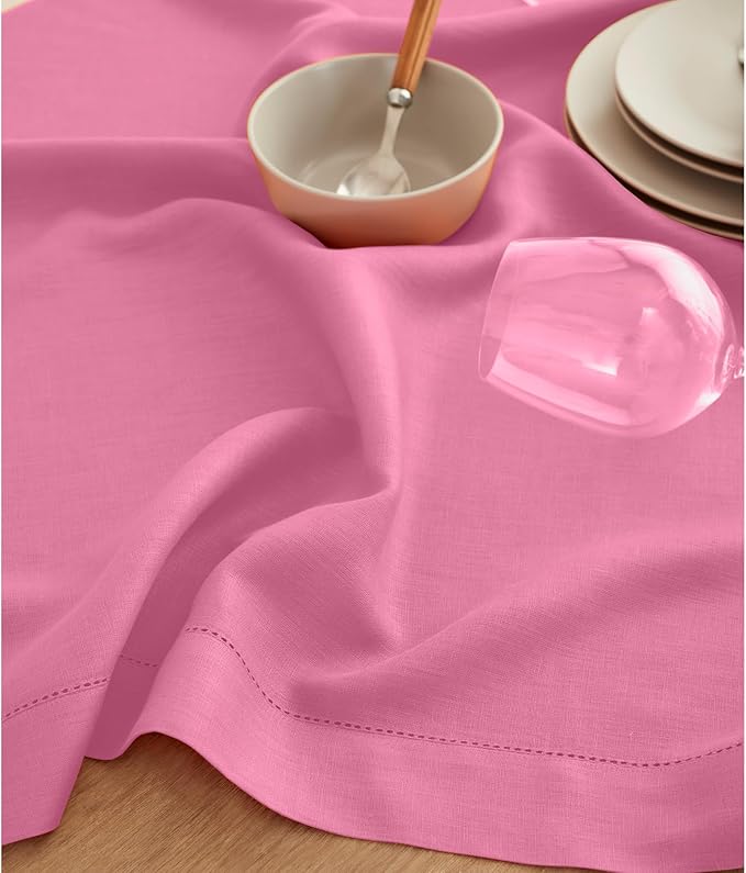 Solino Home Linen Flamingo Pink Table Runner 144 Inches Long - 100% Pure Line...