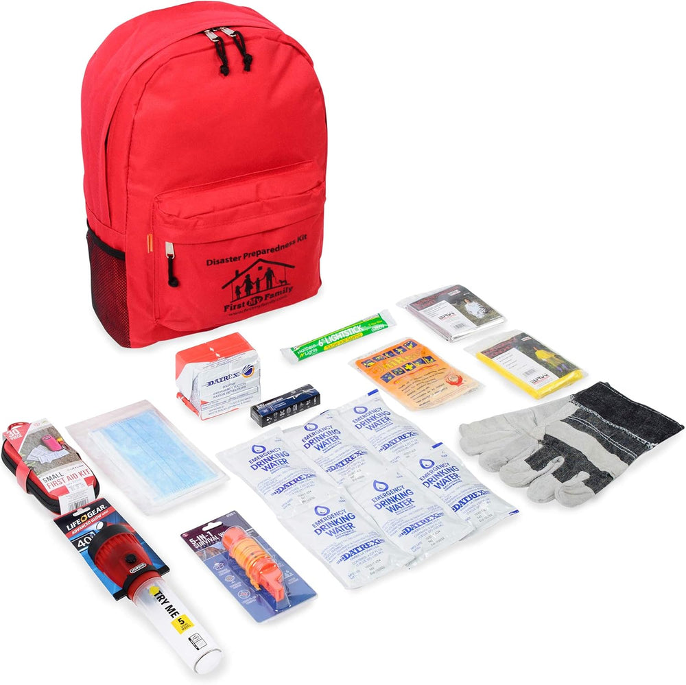 First My Family All-in-One Premium 1-Person, 72-Hour Bug Out Bag for Earthqua...