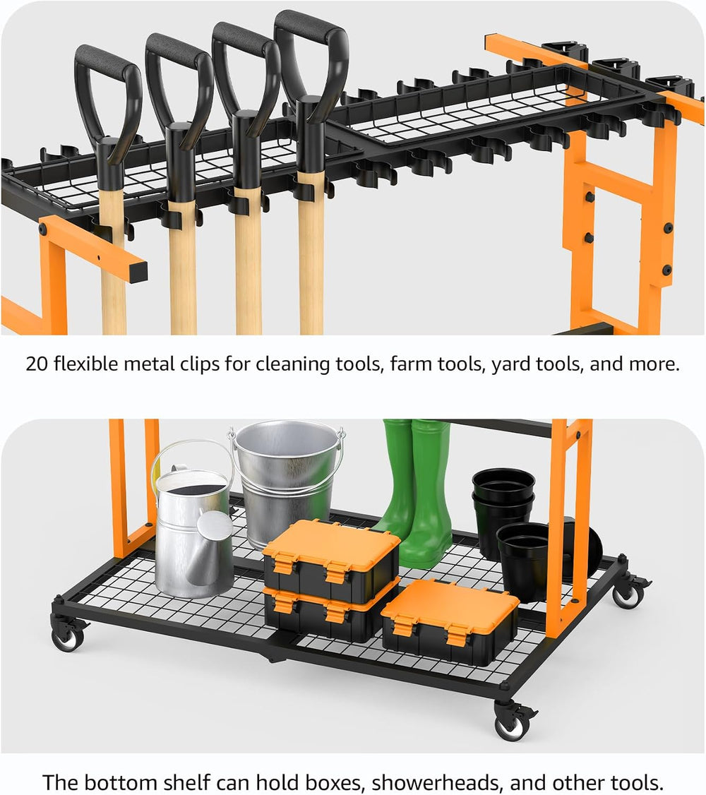 CCCEI Garage Organization with Wheels, Outdoor Gargen Yard Shed Tools Organiz...