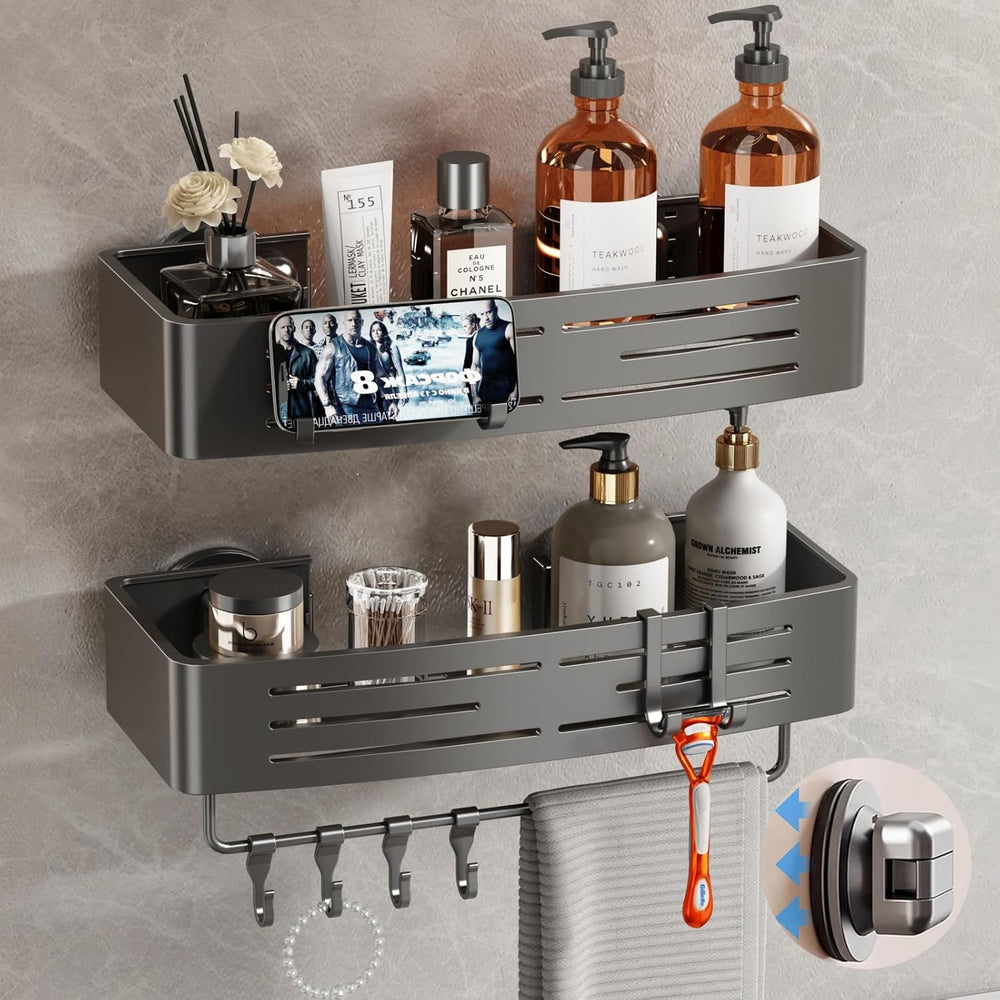 Shower Caddy Suction Cup, 2 Pack Shower Shelves for Inside Shower No Drilling...