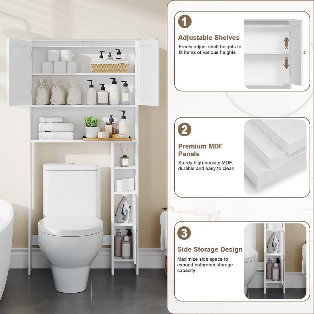 ChooChoo Bathroom Over The Toilet Storage Cabinet with Doors and Shelf