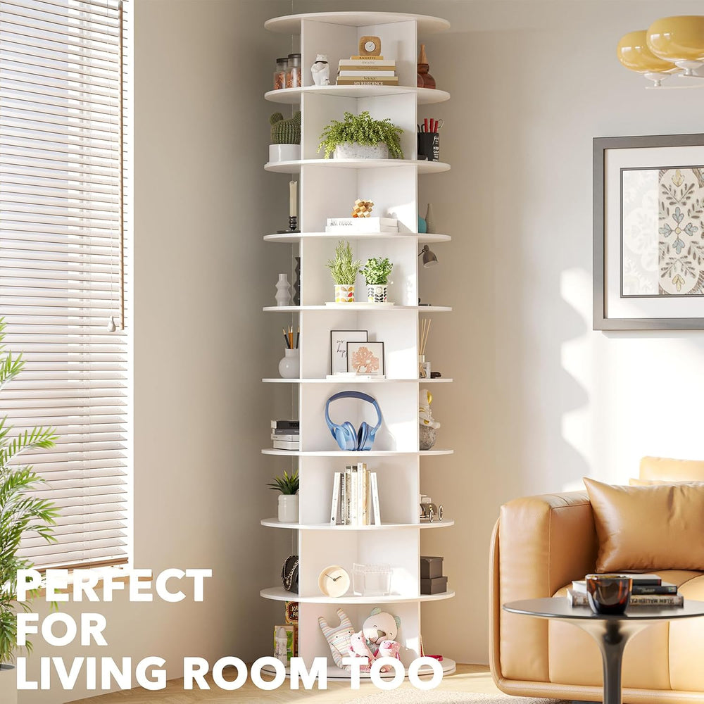 SpaceAid 9 Tier Rotating Shoe Rack Tower, Spinning Shoe Display Lazy Susan, R...