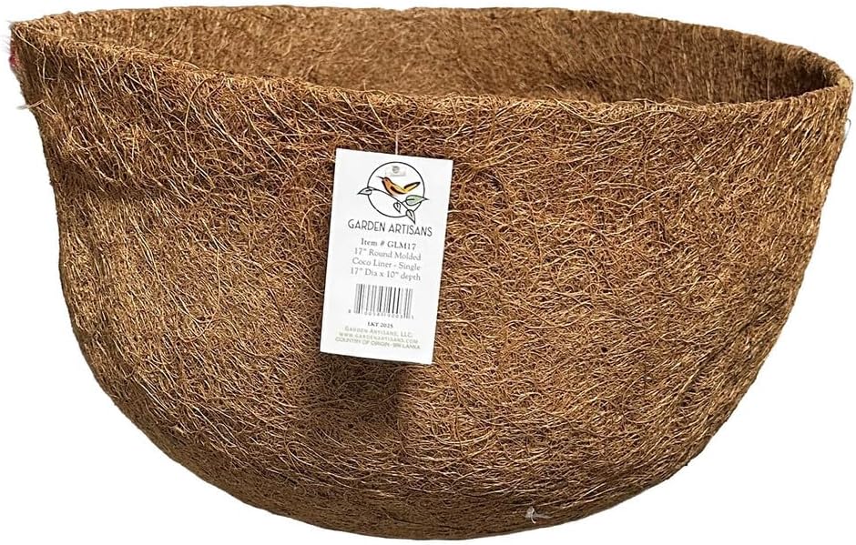 24in X 15in Round Molded Coco Fiber Liner for Hanging Basket Planter