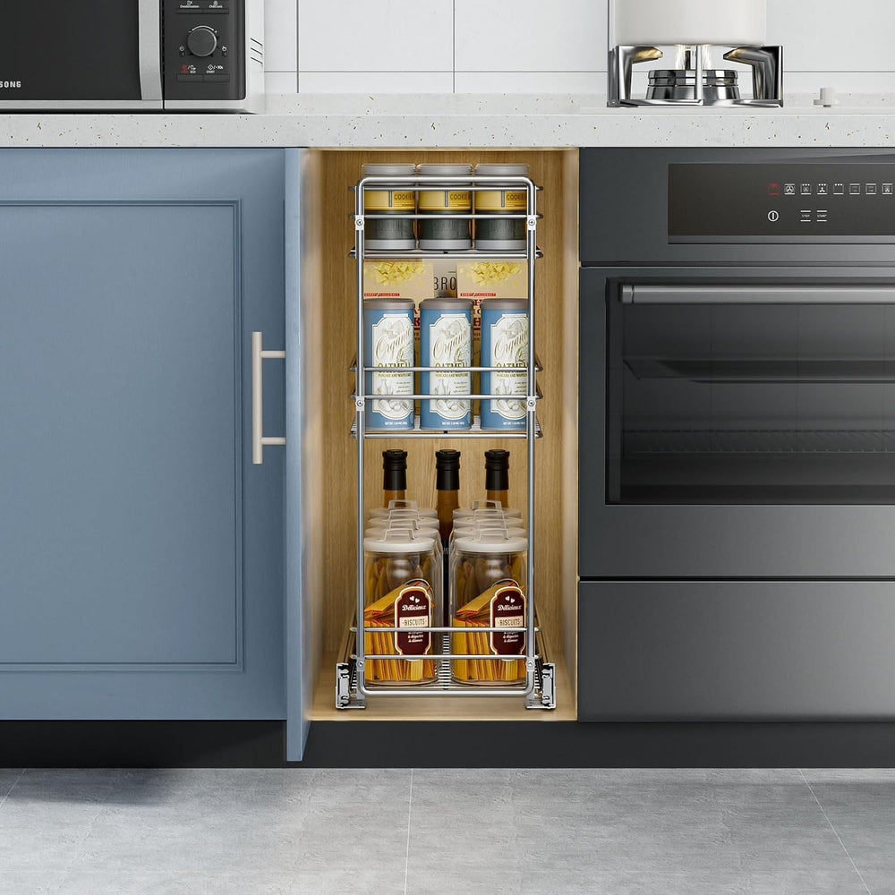 ROOMTEC Pull Out Spice Rack for Narrow Cabinet (5½" W X 20½" D),3 T...
