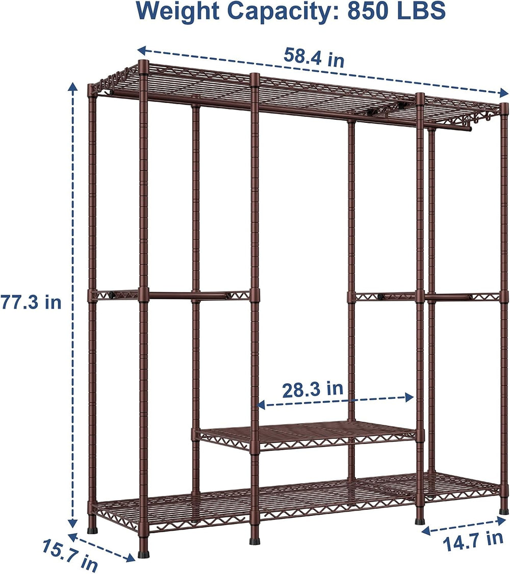 E3 Heavy Duty Garment Rack 4-Tier Freestanding Closet Organizer System