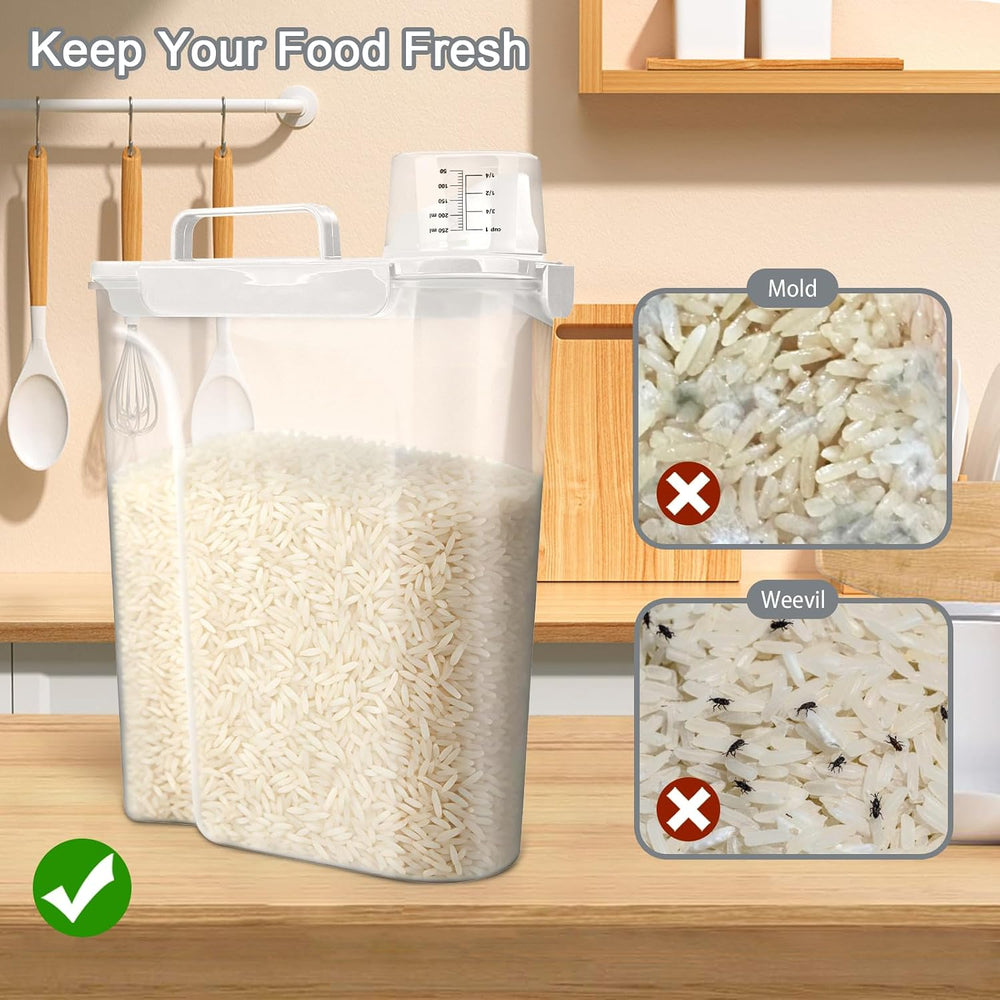 Komzon Rice Storage Containers, Airtight Cereal Containers Storage, with Pour...
