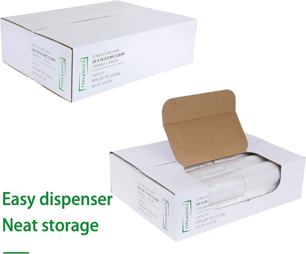TYPLASTICS 7-10 Gallon Trash Can Liners - Wholesale 1000 Count Trash Bags